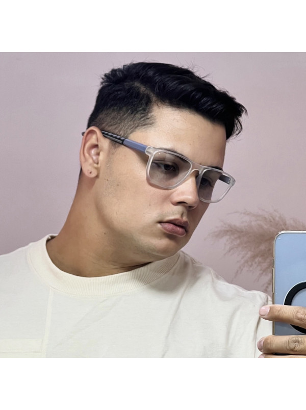 Armação de Óculos 8207 Esportivo Quadrado Translucido